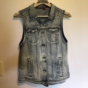 Studded jean vest